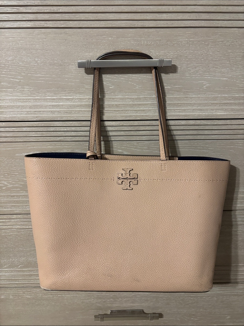 Tory Burch Pale Pink Pebbled Leather Tote